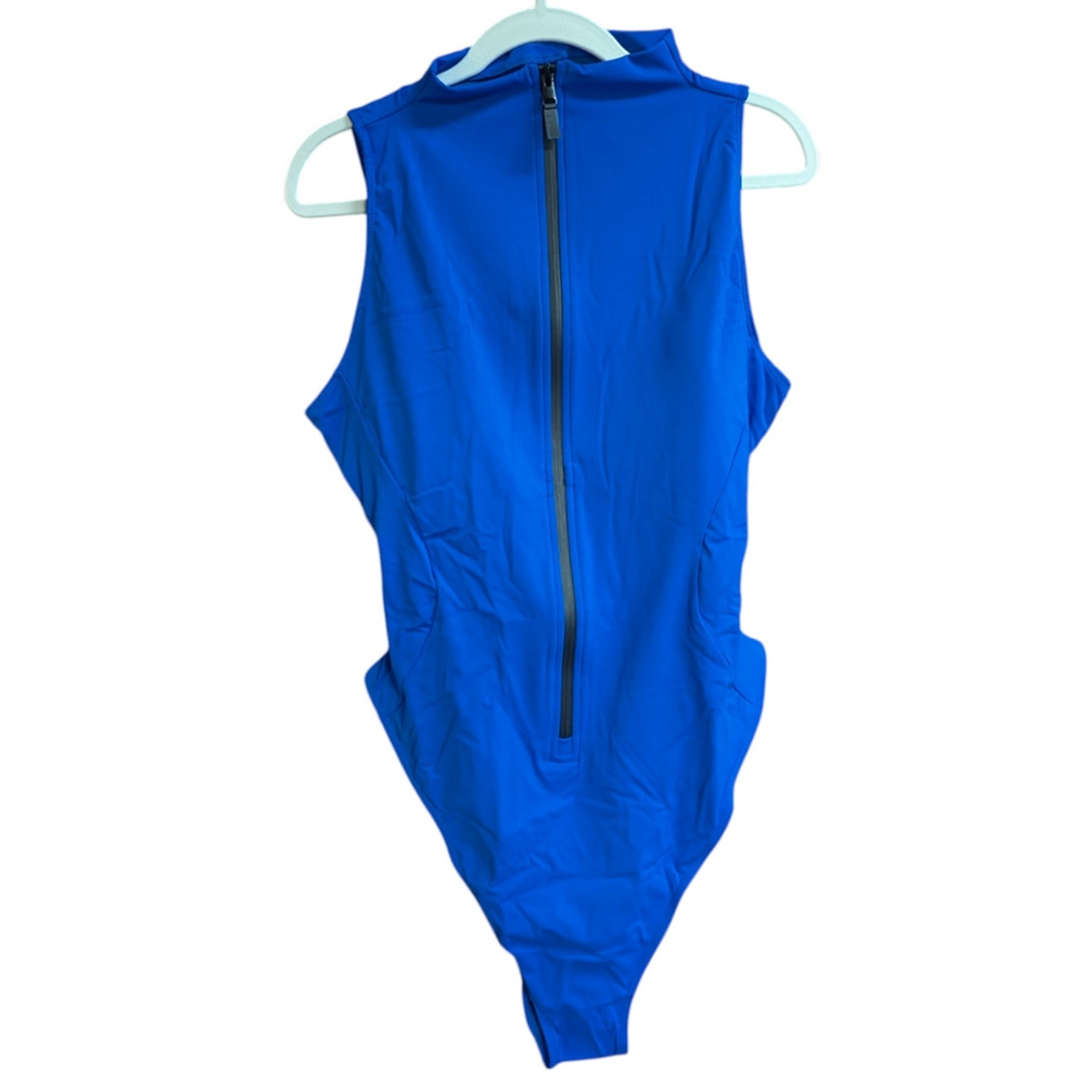 TA3 Sleeveless Surfy Hi Cut One Piece Swimsuit Sapphire Blue 2X NWT - Picture 2 of 3